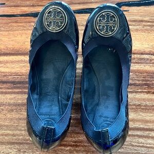 Tory Burch Black Patent Leather Flats